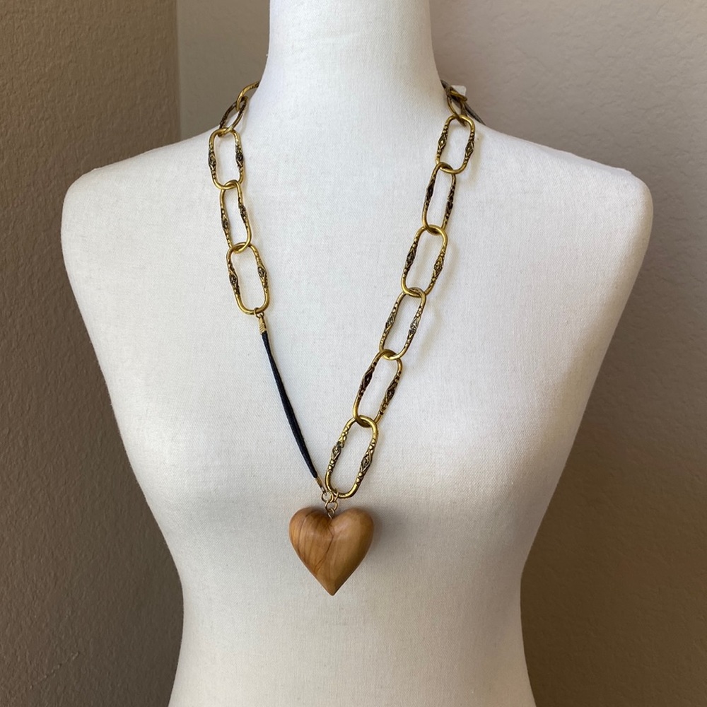 “Cross my Heart” wooden necklace from Anthropologie